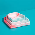 Load image into Gallery viewer, Set of Nested Irregular Trays - Marbled in Mint & Teal - Misshandled
