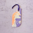 Load image into Gallery viewer, Jesmonite Platter Board with Leather Strap - Coral & Lilac - Misshandled
