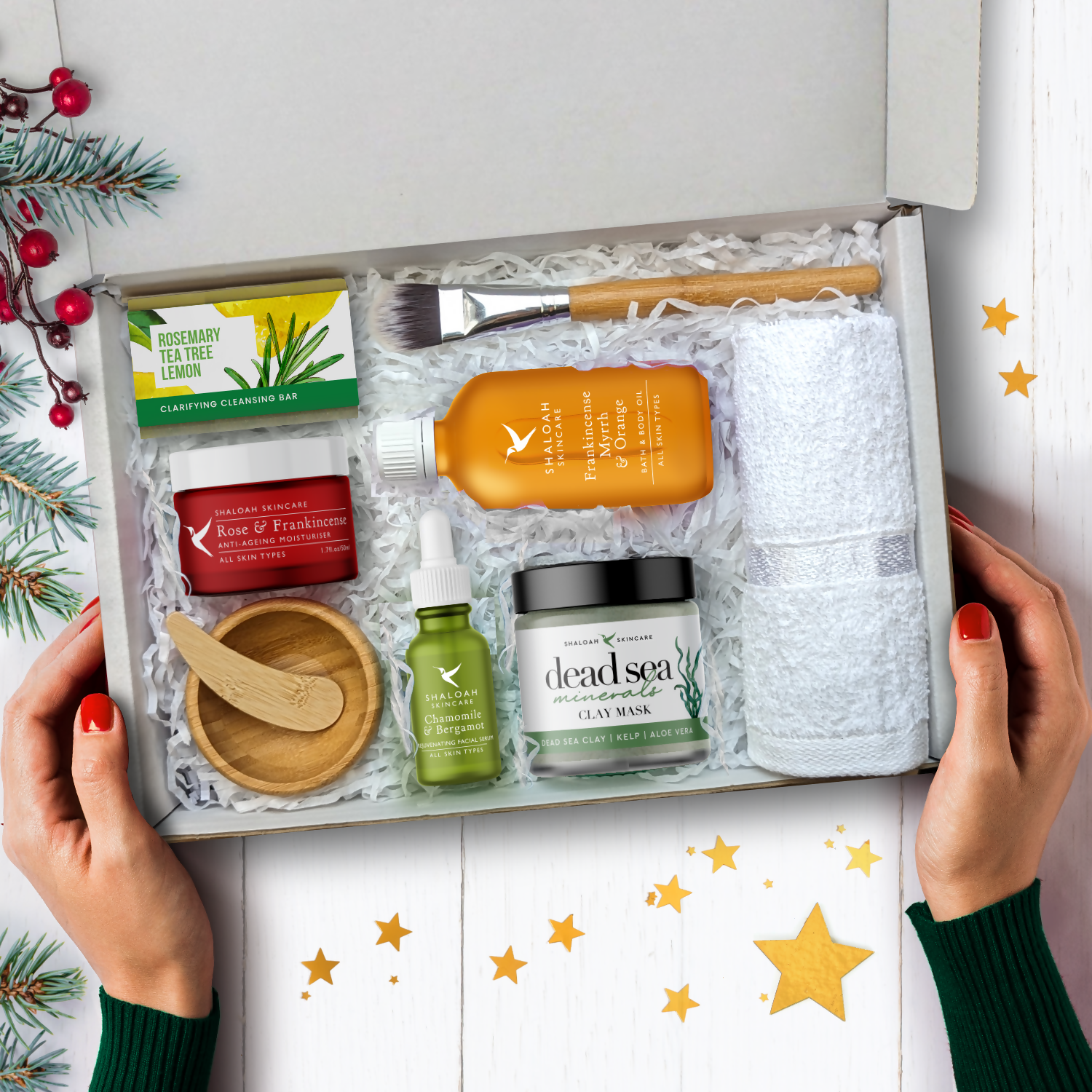 Natural skincare Christmas gift set, spa aromatherapy gift box