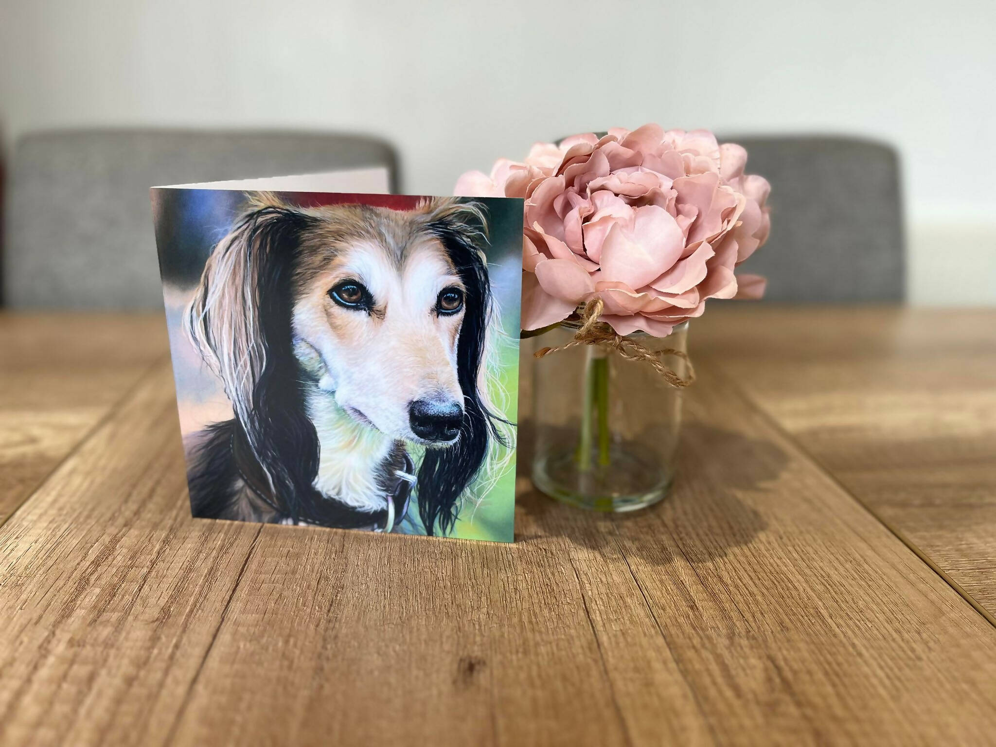 Saluki card of a painting