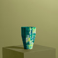 Load image into Gallery viewer, Small Deco Vase - Marbled In Emerald & Yellow - Misshandled
