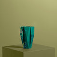 Load image into Gallery viewer, Small Deco Vase - Marbled In Emerald & Yellow - Misshandled
