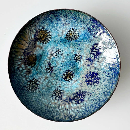 Speckled Blue Enamel Ring Dish