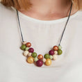 Load image into Gallery viewer, Silicone Necklace - Mustard Burgundy Lint | Geometric Necklace
