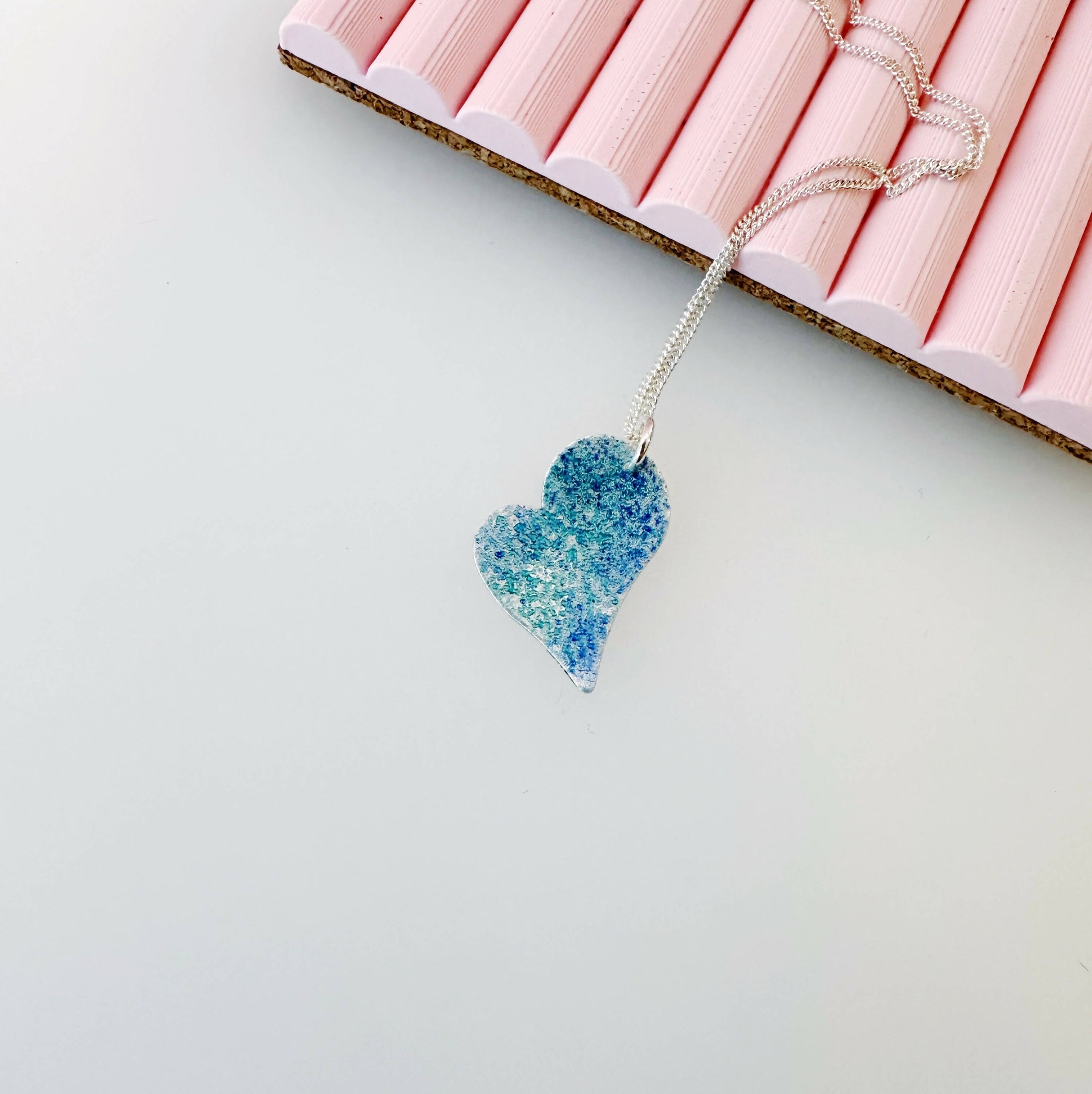 Enamel Heart Pendant Necklace