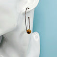 Load image into Gallery viewer, Copper Hoop Earrings with Enamel Bead
