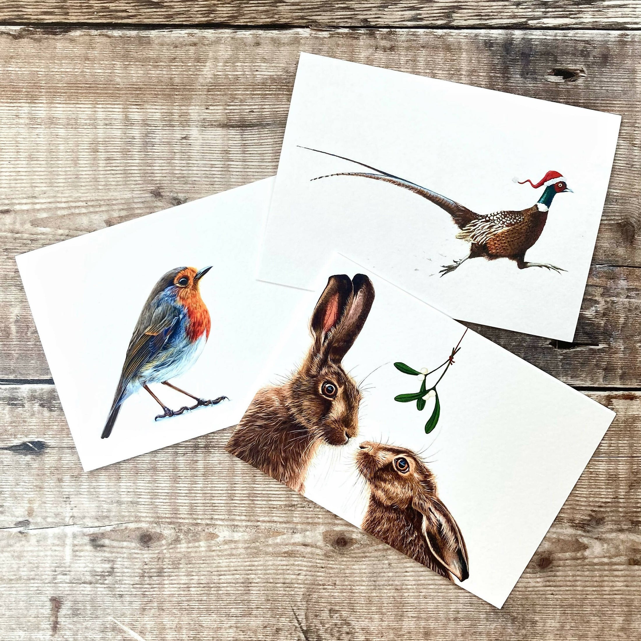 Christmas Cards - Christmas Pheasant | Robin | Christmas Hares