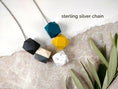 Load image into Gallery viewer, Geometric Necklace - Mustard, Granite, Teal & Grey | Statement Necklace | Gift for her | Geometric Jewellery | Granite necklace | Geo
