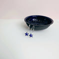 Load image into Gallery viewer, Sterling Silver Hoop Earrings with Enamel Star
