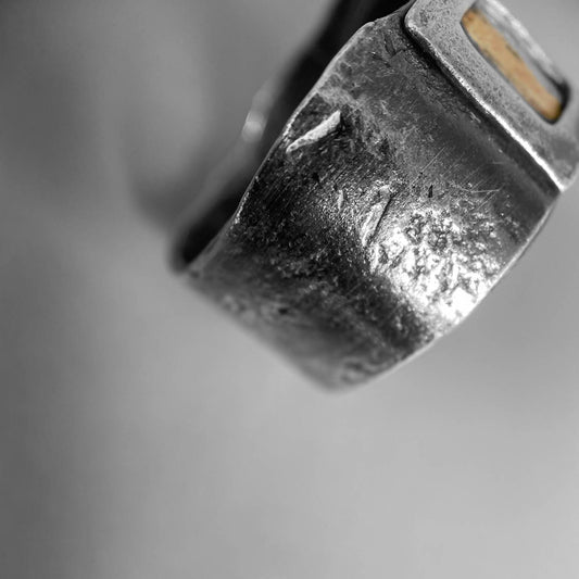 Oxidised Sterling Silver Buckle Ring