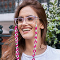 Load image into Gallery viewer, Glasses Chain - Magenta & Mint Chunky Acrylic Chain
