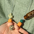 Load image into Gallery viewer, Essential Oil Diffuser Leopard, Peach & Cactus Silicone Necklace
