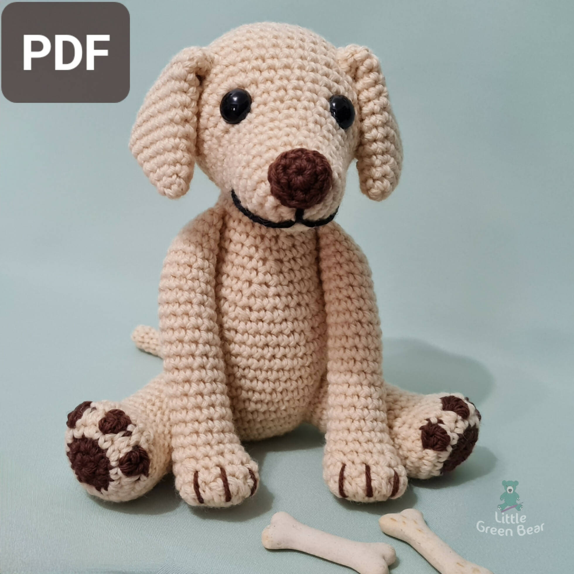 PDF Labrador Crochet Pattern, Lenny the Labrador Crochet Pattern, Crochet Pattern, Dog Amigurumi Pattern